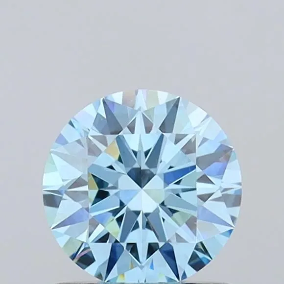 0.86ct ROUND Fancy Vivid Blue VS1 Coloured Lab diamond