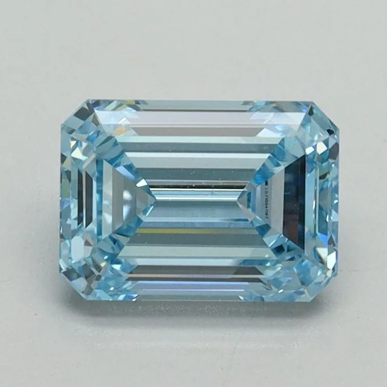 1.36ct EMERALD Fancy Intense Blue VS1 Coloured Lab diamond