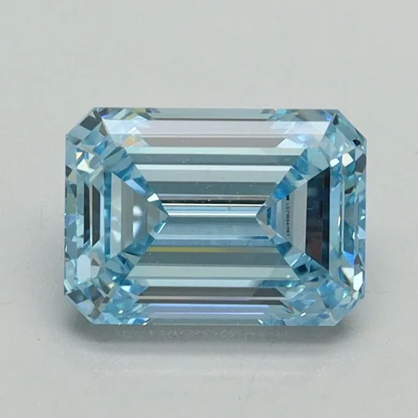 1.36ct EMERALD Fancy Intense Blue VS1 Coloured Lab diamond