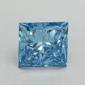 1.5ct PRINCESS Fancy Vivid Blue VS1 Coloured Lab diamond