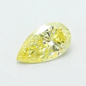 0.61ct PEAR Fancy Intense Yellow VS1 Coloured Lab diamond