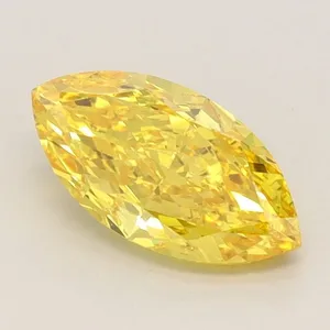 1.01ct MARQUISE Fancy Vivid Yellow VVS2 Coloured Lab diamond
