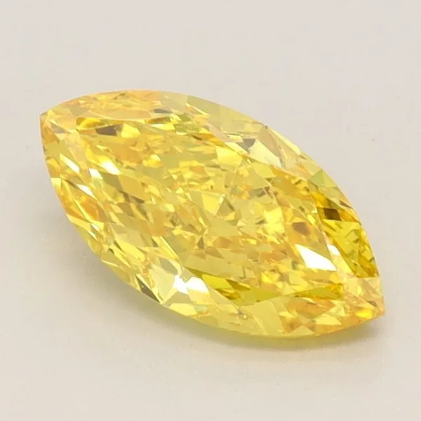 1.01ct MARQUISE Fancy Vivid Yellow VVS2 Coloured Lab diamond