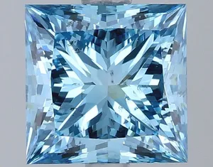 2.02ct PRINCESS Fancy Vivid Blue SI1 Coloured Lab diamond