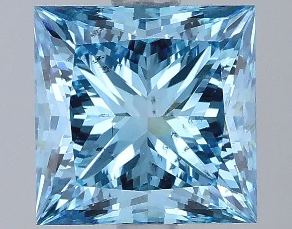 2.02ct PRINCESS Fancy Vivid Blue SI1 Coloured Lab diamond