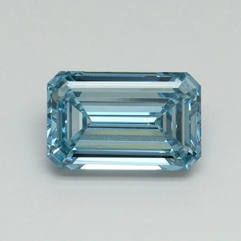 1.00ct EMERALD Fancy Vivid Blue VS1 Coloured Lab diamond