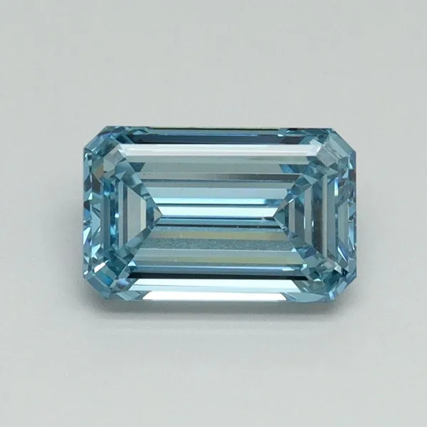 1ct EMERALD Fancy Vivid Blue VS1 Coloured Lab diamond