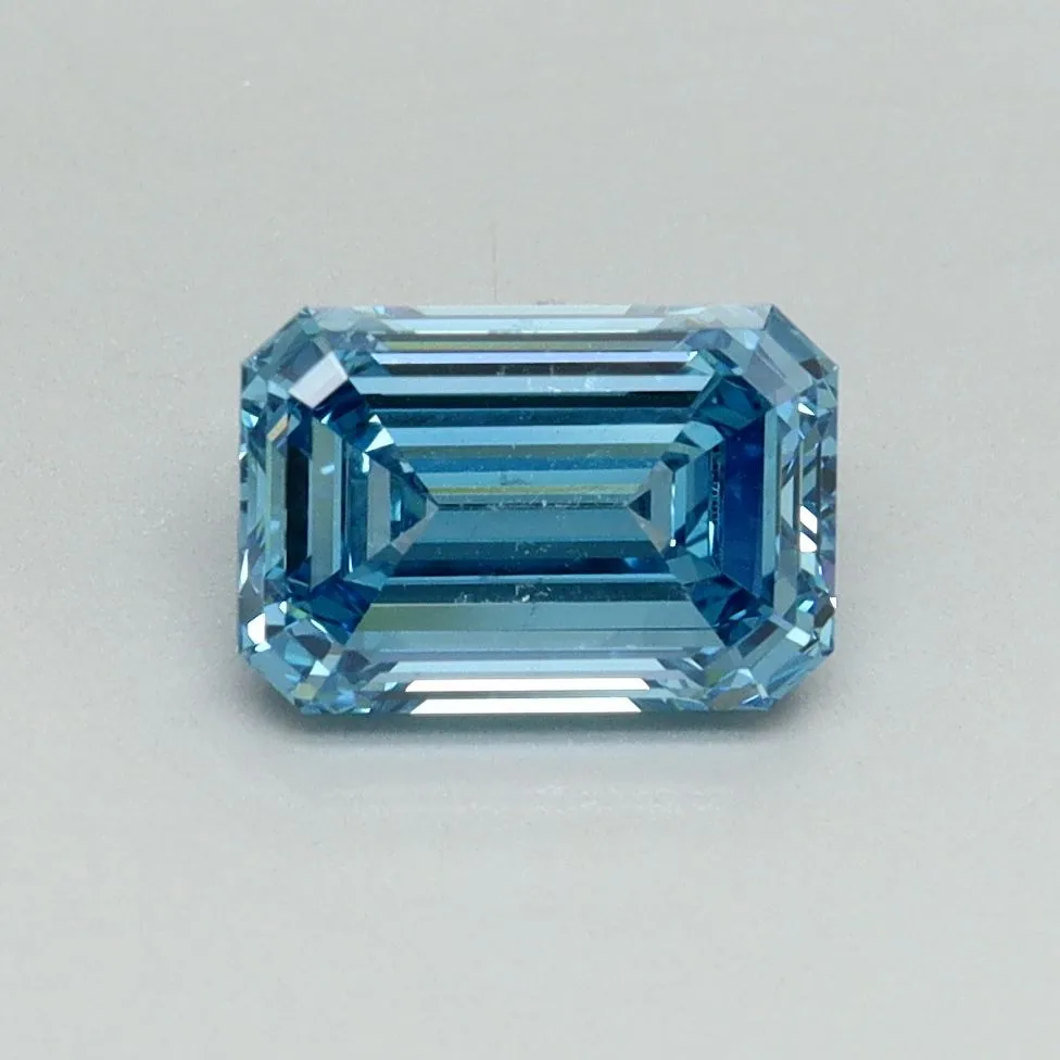1.27ct EMERALD Fancy Vivid Blue VS1 Coloured Lab diamond