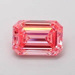 1.19ct EMERALD Fancy Vivid Pink VS1 Coloured Lab diamond