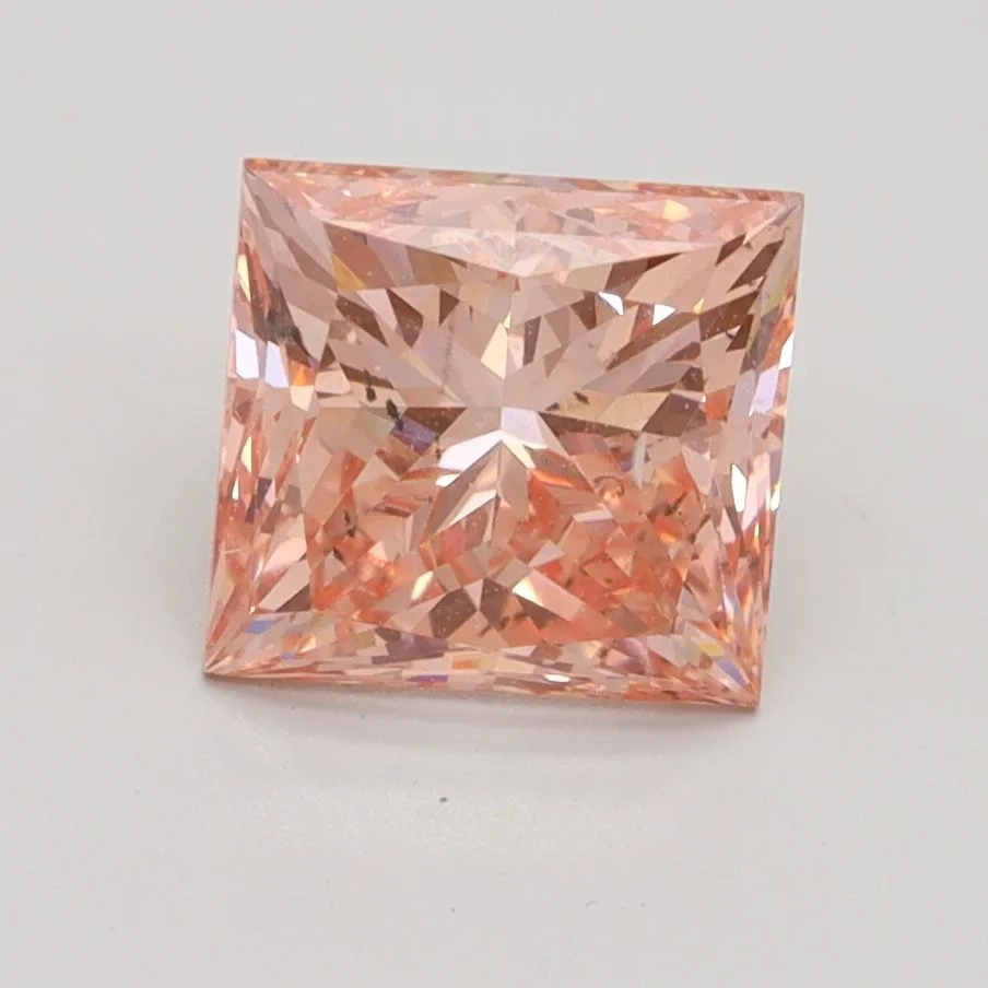 2.03ct PRINCESS Fancy Intense Pink SI2 Coloured Lab diamond