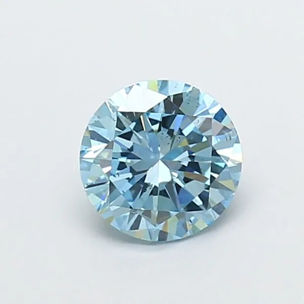 0.99ct ROUND Fancy Vivid Blue SI1 Coloured Lab diamond