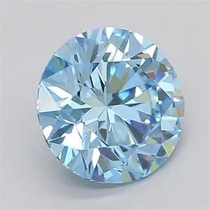 0.71ct ROUND Fancy Vivid Blue VVS2 Coloured Lab diamond