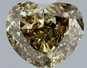1ct HEART Fancy Gray Yellow SI1 Coloured Lab diamond