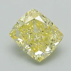 1.03ct CUSHION Fancy Intense Yellow VS1 Coloured Lab diamond