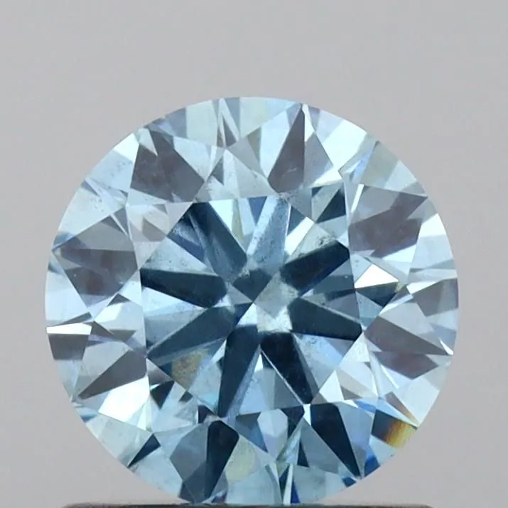 0.95ct ROUND Fancy Vivid Blue SI2 Coloured Lab diamond