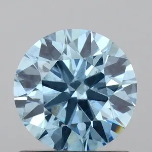 0.95ct ROUND Fancy Vivid Blue SI2 Coloured Lab diamond