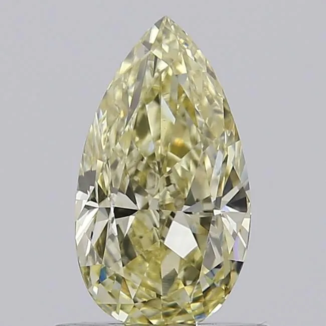 0.92ct PEAR Fancy Light Yellow VVS2 Coloured Lab diamond