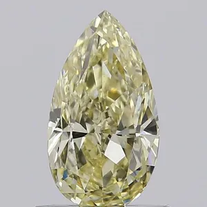0.92ct PEAR Fancy Light Yellow VVS2 Coloured Lab diamond