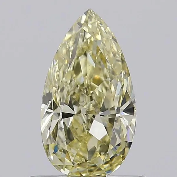 0.92ct PEAR Fancy Light Yellow VVS2 Coloured Lab diamond