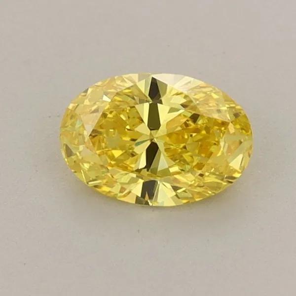 0.48ct OVAL Fancy Vivid Yellow VS1 Coloured Lab diamond