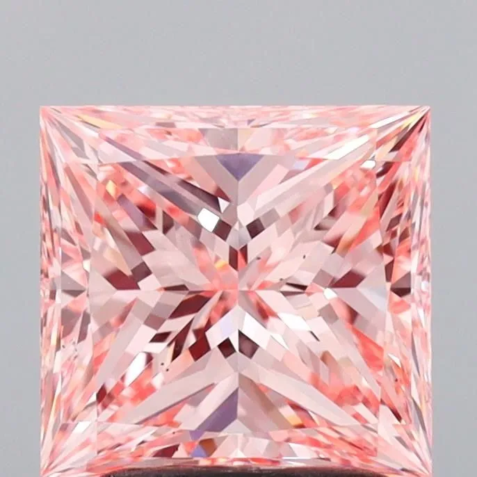 2.08ct PRINCESS Fancy Intense Pink VS2 Coloured Lab diamond