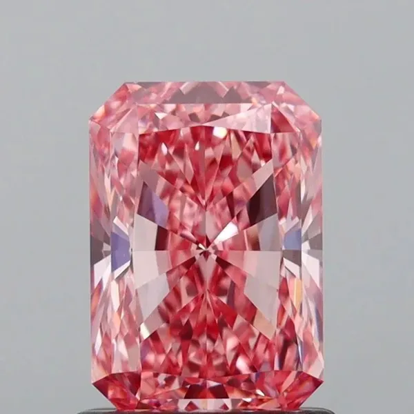 1.18ct RADIANT Fancy Vivid Pink VVS2 Coloured Lab diamond