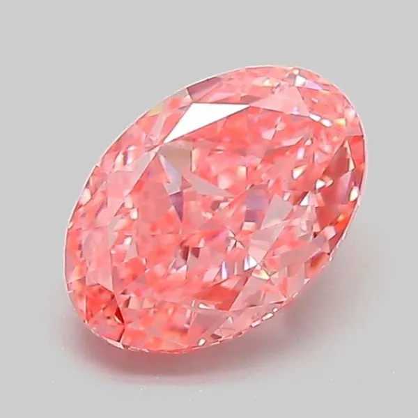 1.11ct OVAL Fancy Vivid Pink VVS2 Coloured Lab diamond