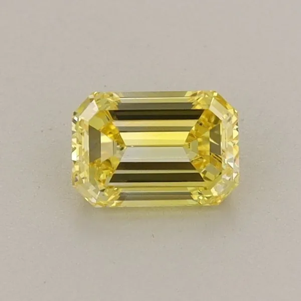 0.5ct EMERALD Fancy Intense Yellow VS1 Coloured Lab diamond