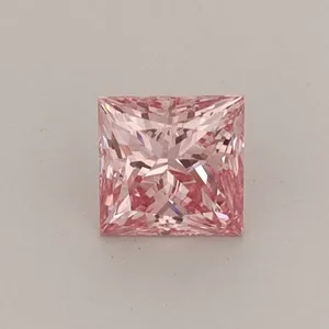 0.45ct PRINCESS Fancy Vivid Pink VS1 Coloured Lab diamond