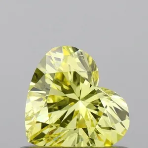 0.49ct HEART Fancy Vivid Yellow VS2 Coloured Lab diamond