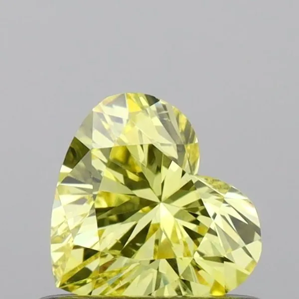 0.49ct HEART Fancy Vivid Yellow VS2 Coloured Lab diamond