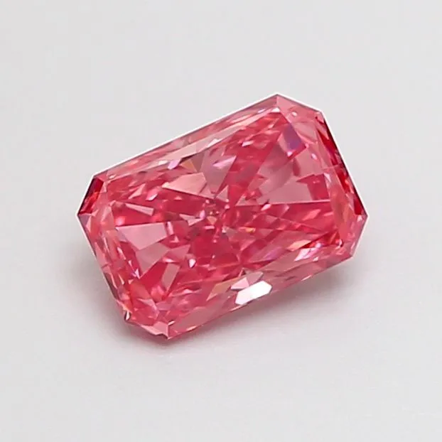 0.71ct RADIANT Fancy Vivid Pink VVS2 Coloured Lab diamond