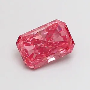 0.71ct RADIANT Fancy Vivid Pink VVS2 Coloured Lab diamond