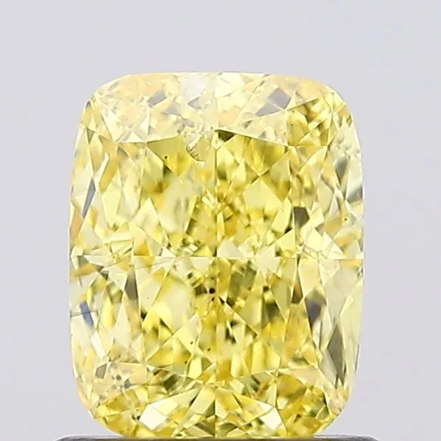 1.01ct CUSHION Fancy Vivid Yellow SI2 Coloured Lab diamond