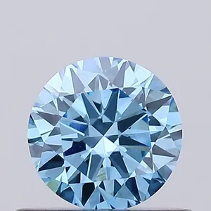 0.48ct ROUND Fancy Vivid Blue VVS2 Coloured Lab diamond