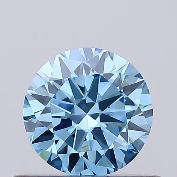 0.48ct ROUND Fancy Vivid Blue VVS2 Coloured Lab diamond