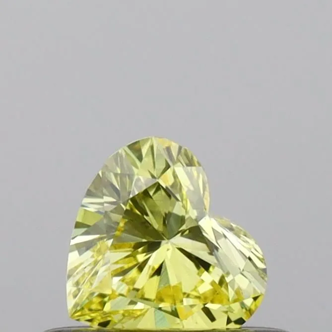 0.30ct HEART Fancy Vivid Yellow VS1 Coloured Lab diamond