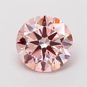 0.92ct ROUND Fancy Pink VS1 Coloured Lab diamond