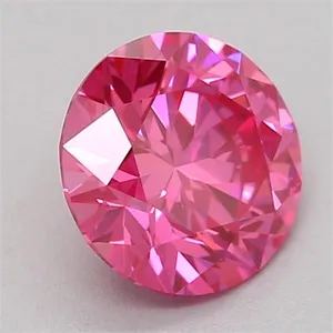 0.67ct ROUND Fancy Vivid Pink VS2 Coloured Lab diamond