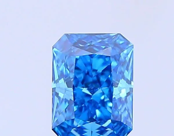 0.6ct RADIANT Fancy Vivid Blue VS1 Coloured Lab diamond
