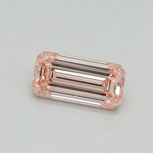 0.31ct EMERALD Fancy Intense Pink VS2 Coloured Lab diamond