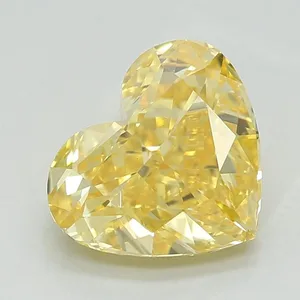 1.23ct HEART Fancy Vivid Yellow VS1 Coloured Lab diamond