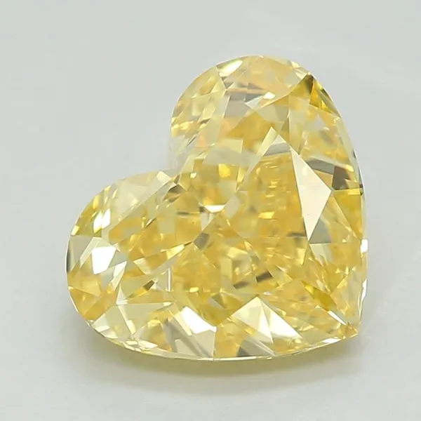 1.23ct HEART Fancy Vivid Yellow VS1 Coloured Lab diamond