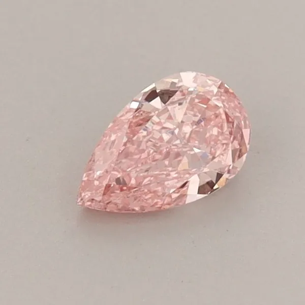 0.4ct PEAR Fancy Vivid Pink VVS2 Coloured Lab diamond