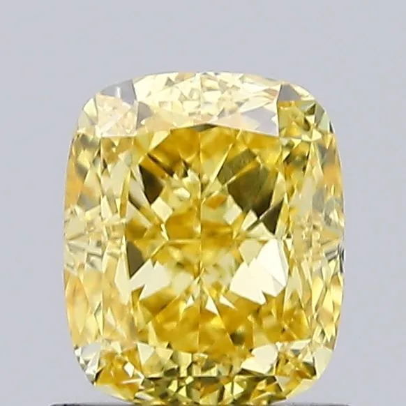 1.02ct CUSHION Fancy Vivid Yellow VS2 Coloured Lab diamond