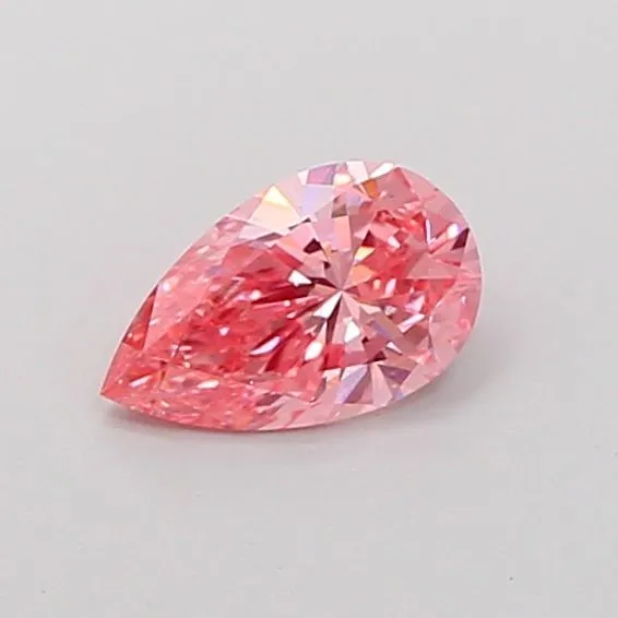 0.62ct PEAR Fancy Vivid Pink VS1 Coloured Lab diamond