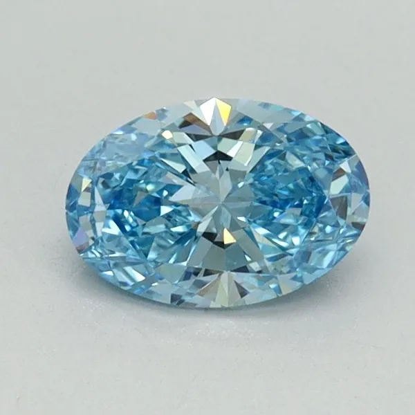 0.62ct OVAL Fancy Vivid Blue VVS2 Coloured Lab diamond