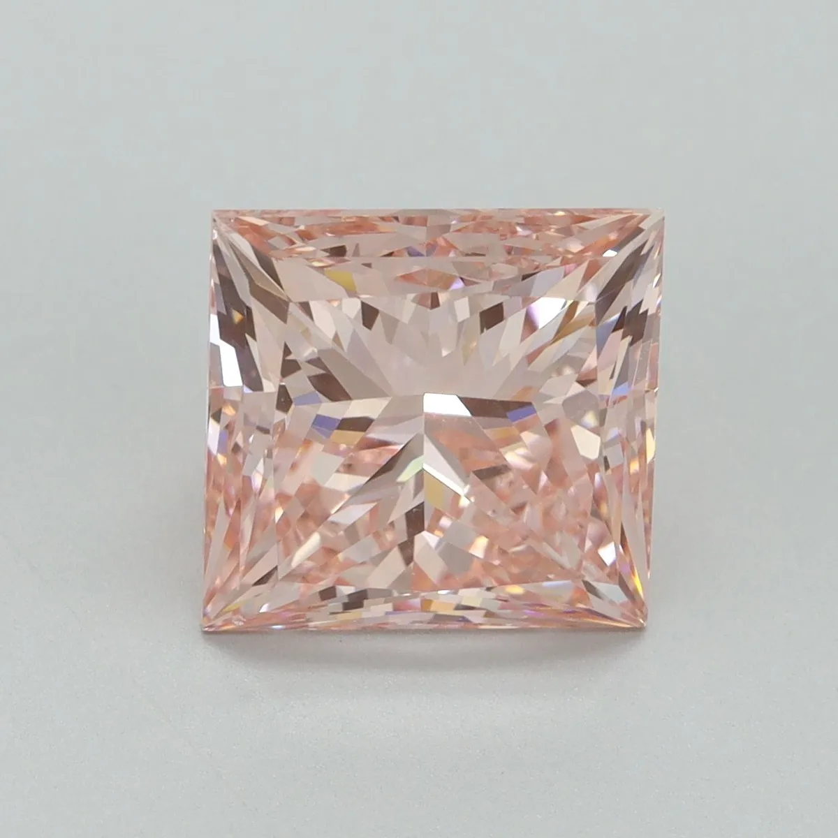 4.51ct PRINCESS Fancy Intense Pink VS2 Coloured Lab diamond