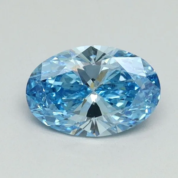0.63ct OVAL Fancy Vivid Blue VVS2 Coloured Lab diamond