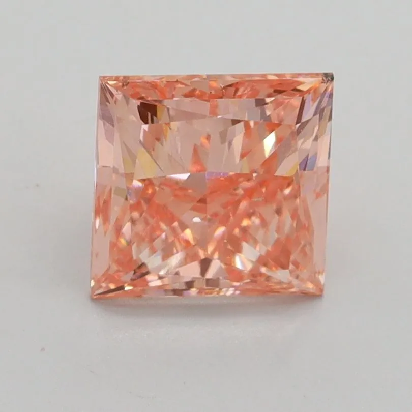 1.51ct PRINCESS Fancy Intense Pink SI1 Coloured Lab diamond